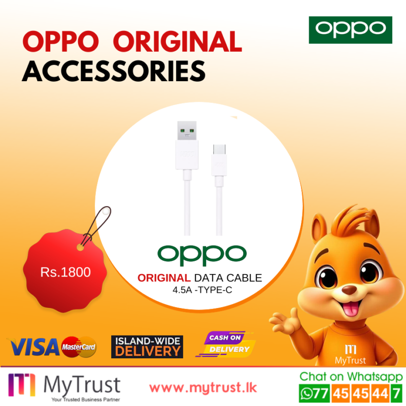 Oppo Original Data Cable- Type-C 4.5A – MYTRUST.LK