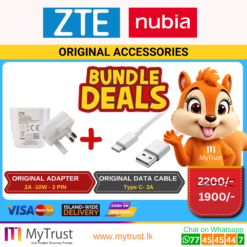 ZTE Bundle Deal  -2A -10W - 3 PIN Adaptor +  Cable Type C -3A